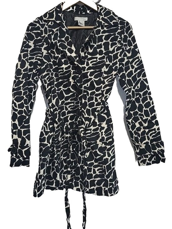 Luii Jackets & Blazers - Luii Animal Print Jacket Small Tie Front Safari Chic Peplum Lightweight Coat
